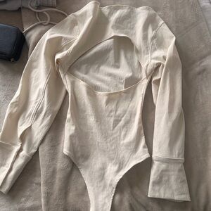 Zara Cream Long Sleeve Bodysuit